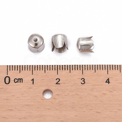 Platinum Iron Flower Bead Caps X-IFIN-015Y-N-1