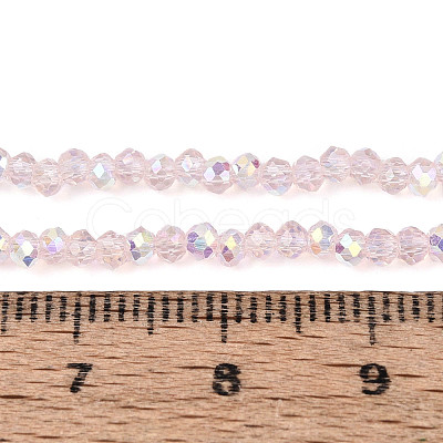 AB Color Plated Transparent Glass Rondelle Beads Strands EGLA-T029-2mm-10H-1