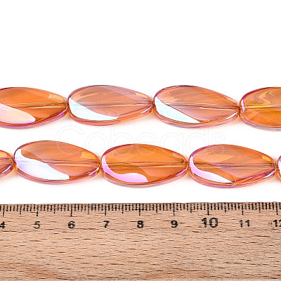Electroplate Transparent Glass Beads Strands EGLA-N055-02E-1