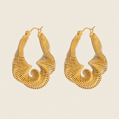 Twist 304 Stainless Steel Hoop Earrings JE2678-1-1