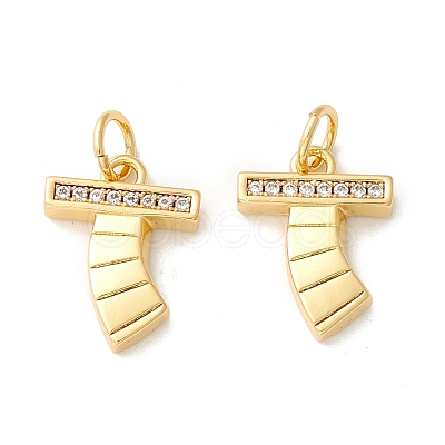 Rack Plating Eco-friendly Brass Micro Pave Clear Cubic Zirconia Charms KK-D072-01G-T-NR-1
