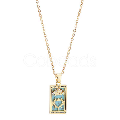 Brass with Cubic Zirconia Pendants Necklaces NJEW-LP0001-45F-G-1