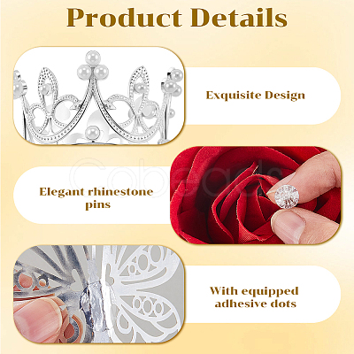 Crown Zinc Alloy Cake Decoration AJEW-CP0008-85G-1