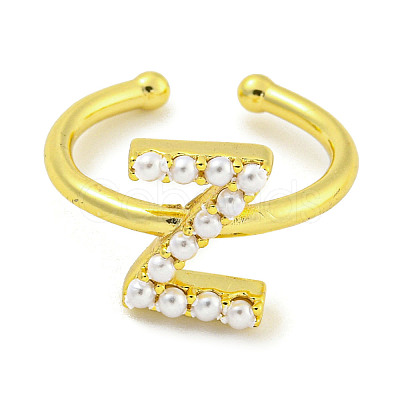 Rack Plating Brass Open Cuff Rings for Women RJEW-F162-01G-Z-1
