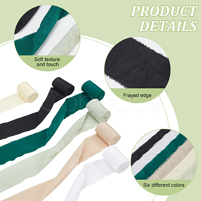 6 Rolls 6 Colors Polyester Ribbons OCOR-BC0006-36A-1