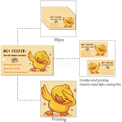 CREATCABIN 50Pcs Duck Theme Paper Card AJEW-CN0001-94C-1