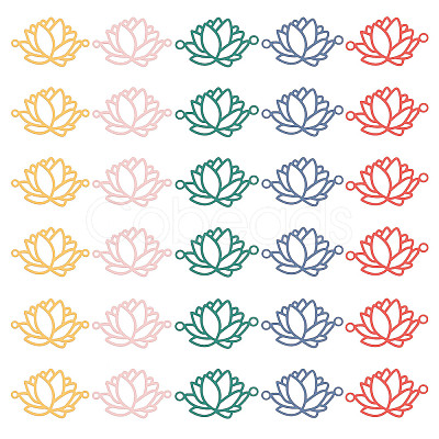 50Pcs 5 Colors Spray Painted 201 Stainless Steel Connector Charms STAS-DC0007-98-1