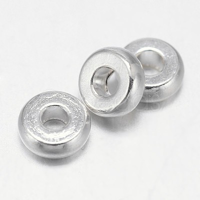 Flat Round Brass Spacer Beads KK-L106E-01S-1