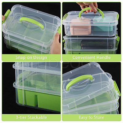 3 Layers Plastic Handled Organizers Boxes CON-WH0095-212B-1