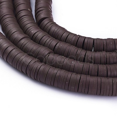 Flat Round Handmade Polymer Clay Bead Spacers CLAY-R067-3.0mm-38-1
