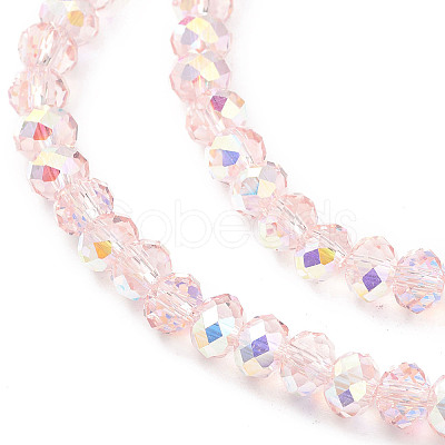Electroplate Transparent Glass Beads Strands EGLA-K015-01A-1