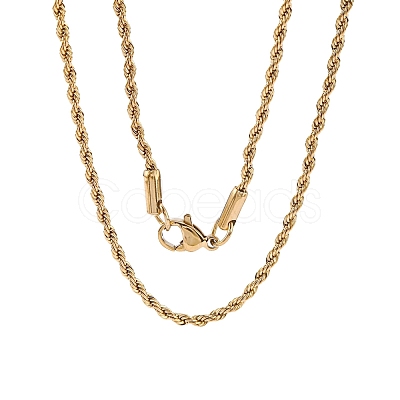 Trendy Men's 304 Stainless Steel Rope Chain Necklaces NJEW-M072-F-01-1
