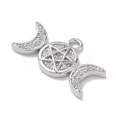 Brass Micro Pave Clear Cubic Zirconia Pendants KK-A300-10B-P-1