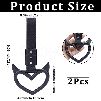 2Pcs ABS Plastic Devil Heart Rear Bumper Warning Handle Ring HJEW-SP0001-51D-1