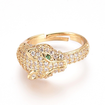 Adjustable Brass Finger Rings RJEW-G096-34G-1