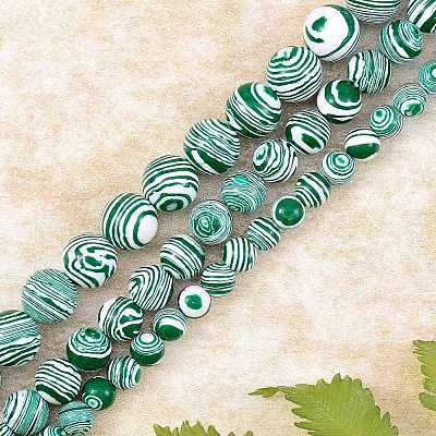 3 Strands 3 Style Synthetic Malachite Beads Strands G-SZ0001-49A-1