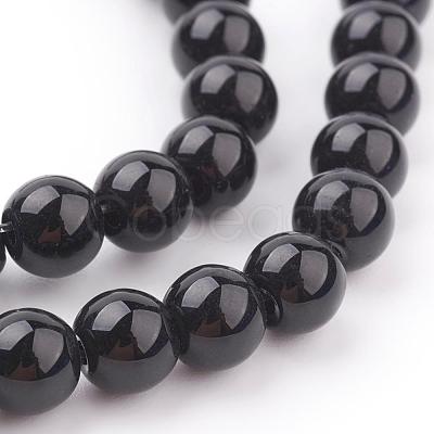 Black Glass Pearl Round Loose Beads For Jewelry Necklace Craft Making X-HY-6D-B20-1