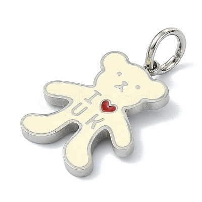 304 Stainless Steel Enamel Pendants STAS-A145-01L-P-1