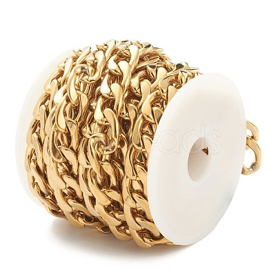 PVD Vacuum Plating 304 Stainless Steel Cuban Link Chains STAS-B020-07G-1