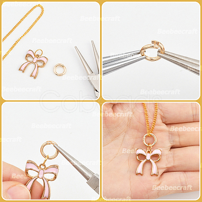 20Pcs 2 Colors Brass Locking Jump Rings KK-BBC0023-07C-1