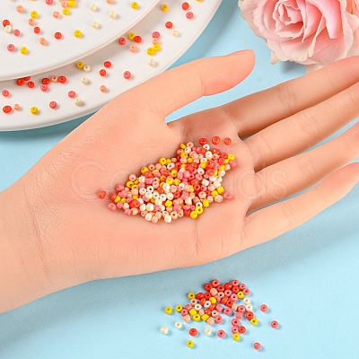 1900Pcs 5 Colors Baking Paint Glass Seed Beads SEED-YW0001-76B-1