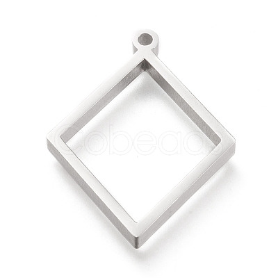 Non-Tarnish 304 Stainless Steel Open Back Bezel Pendants STAS-K208-08P-A-1