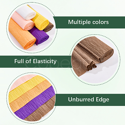 6 Rolls 6 Colors Handmade Crepe Paper DIY-CP0012-89D-1