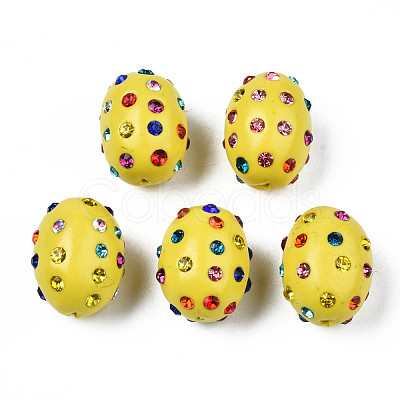 Polymer Clay Rhinestone Beads RB-T017-32I-1