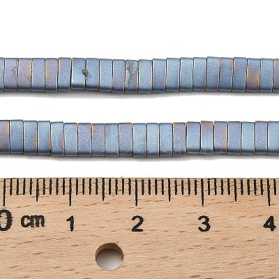 Electroplated Frosted Non-magnetic Synthetic Hematite Beads Strands G-G089-A01-10-1