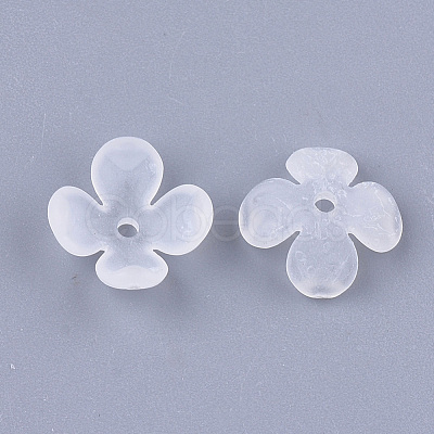 4-Petal Transparent Acrylic Bead Caps FACR-T001-09-1