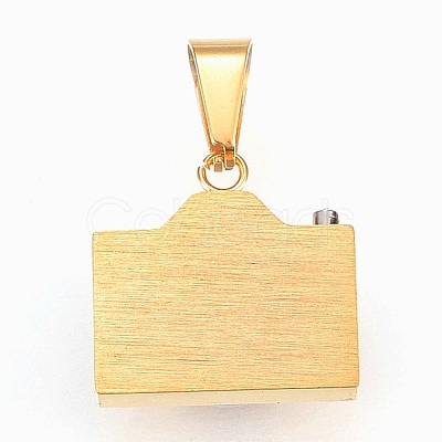 304 Stainless Steel Cubic Zirconia Pendants STAS-F168-34G-1