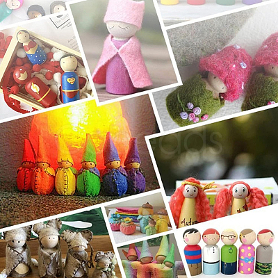 20Pcs Unfinished Wood Puppet WOOD-GF0002-34-1