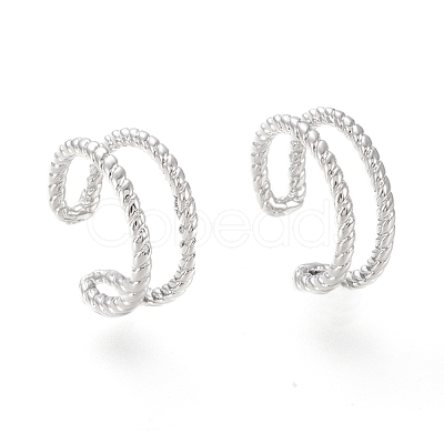 Brass Cuff Earrings EJEW-I249-18P-1