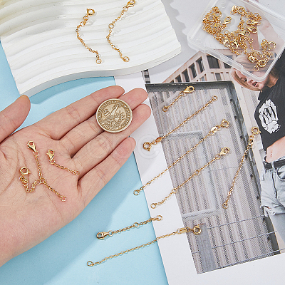 24Pcs 6 Style Brass Cable Chain Extender KK-GO0001-54-1