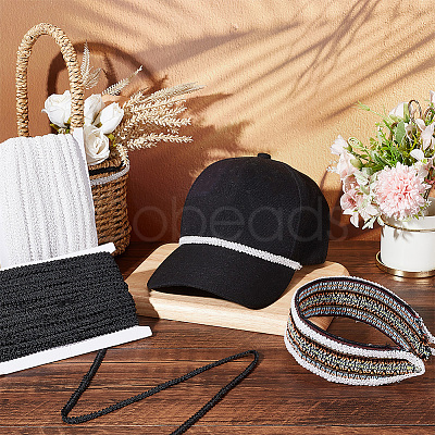 2 Cards 2 Colors Polyester Braided Lace Trim OCOR-PH0002-53-1