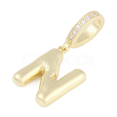 Brass Micro Pave Clear Cubic Zirconia Pendants KK-M289-01N-G-1