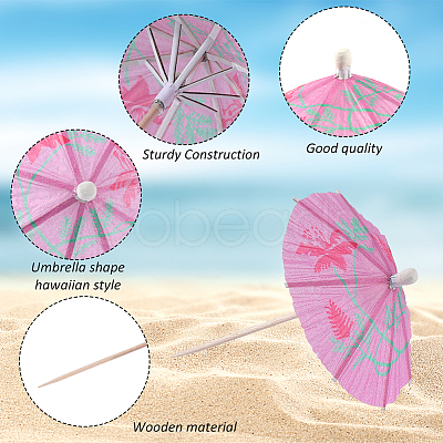 CRASPIRE 2 Bags 2 Styles Umbrella Bamboo & PET Plastic Toothpick Decorations AJEW-CP0007-29-1