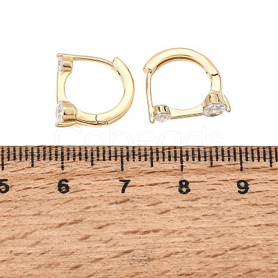 Brass Micro Pave Cubic Zirconia Hoop Earrings KK-CBAD29A-04G-1