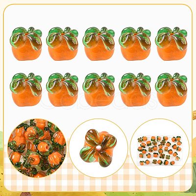 36Pcs Autumn Theme Handmade Lampwork Beads LAMP-FS0001-70-1