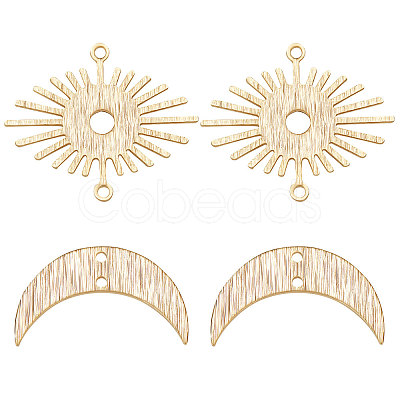40Pcs 2 Styles Brass Connector Charms KK-BBC0005-50-1