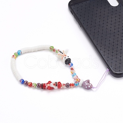 Handmade Lampwork Beaded Mobile Straps for Christmas HJEW-JM00446-02-1