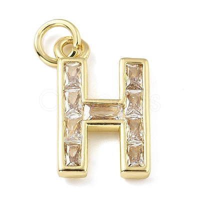 Brass Micro Pave Cubic Zirconia Pendants KK-V014-01G-08-1