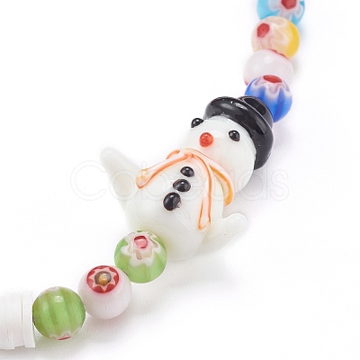 Handmade Lampwork Beaded Mobile Straps for Christmas HJEW-JM00446-02-1