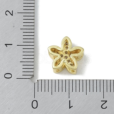 Rack Plating Brass Micro Pave Clear Cubic Zirconia Beads KK-A220-11A-G-1