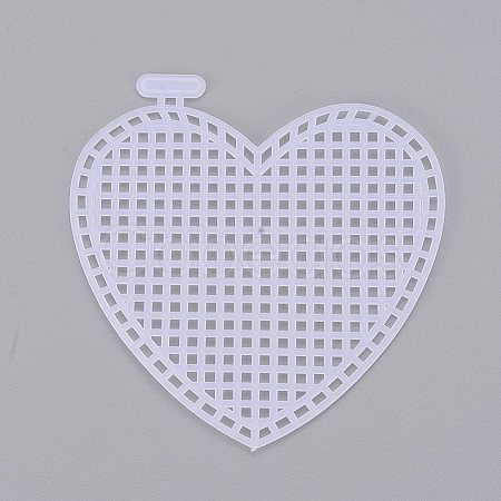 DIY Heart Plastic Canvas Shapes DIY-TAC0006-93-1