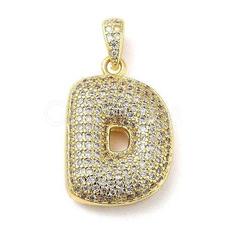 Brass Micro Pave Cubic Zirconia Pendants KK-E061-03G-04-1
