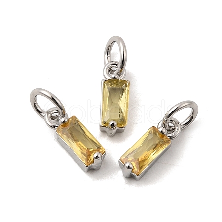 Brass Pave Cubic Zirconia Charms KK-F894-13P-06-1