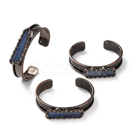 Natural Kyanite Open Cuff Bangles BJEW-A015-01R-1