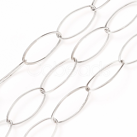 Tarnish Resistant 304 Stainless Steel Paperclip Chains CHS-O008-01P-1