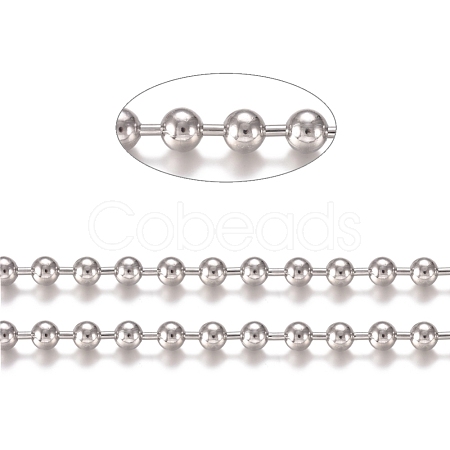 Tarnish Resistant 304 Stainless Steel Ball Chains CHS-E021-13K-P-1
